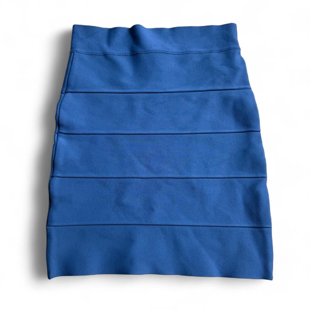 BCBGMAXAZRIA blue mini bandage pencil skirt